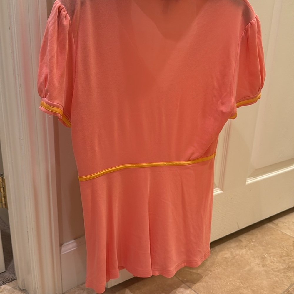 Chic Pink Top with Yellow Accents